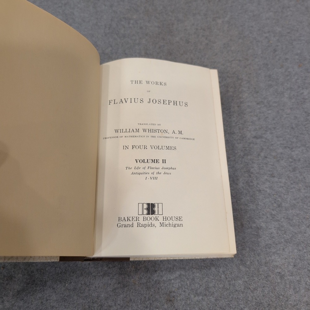 The Works of Flavius Josephus Volume II Baker Book House Whiston Translation - Picture 4 of 4